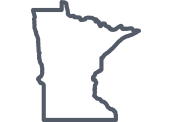 Grey Minnesota state map icon