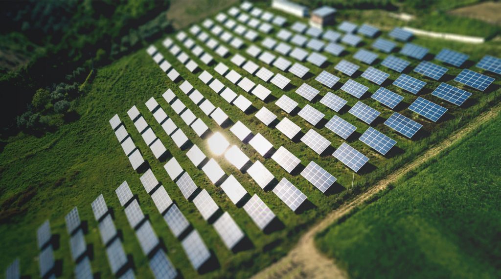 A community solar garden from a distance