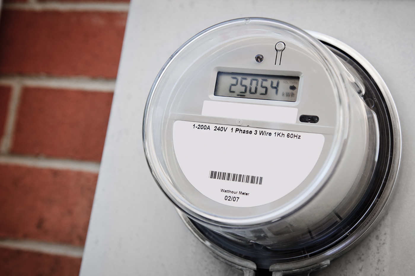 A close view of a net meter