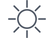 Grey icon of a sun