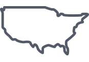 Grey United States map icon