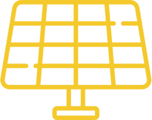 Yellow solar panel icon