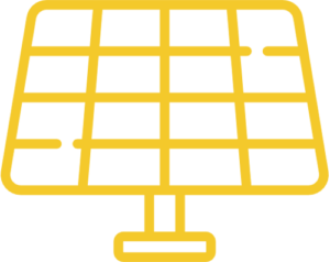 Yellow solar panel icon