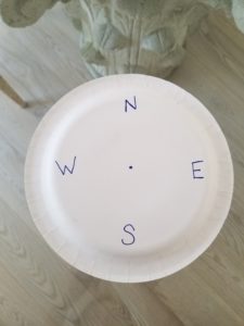 marking cardinal directions on paper plate