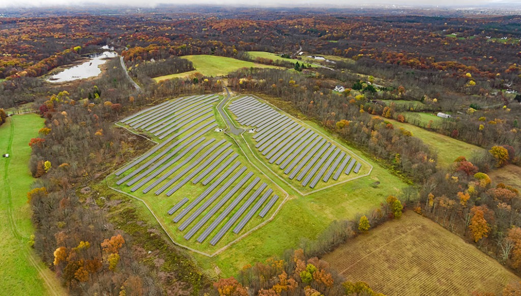 bird's eye view of Mt. Hope West solar farm