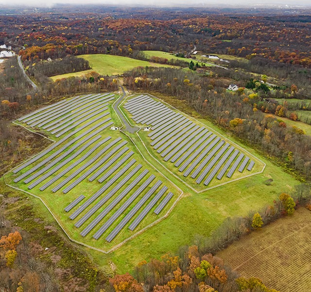 bird's eye view of Mt. Hope West solar farm