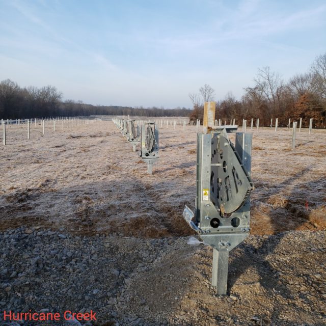 close look at solar farm equipment