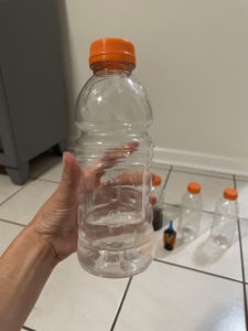 plastic bottle with salty water