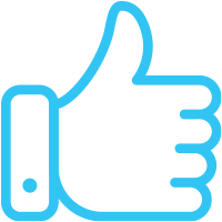 blue thumbs up icon