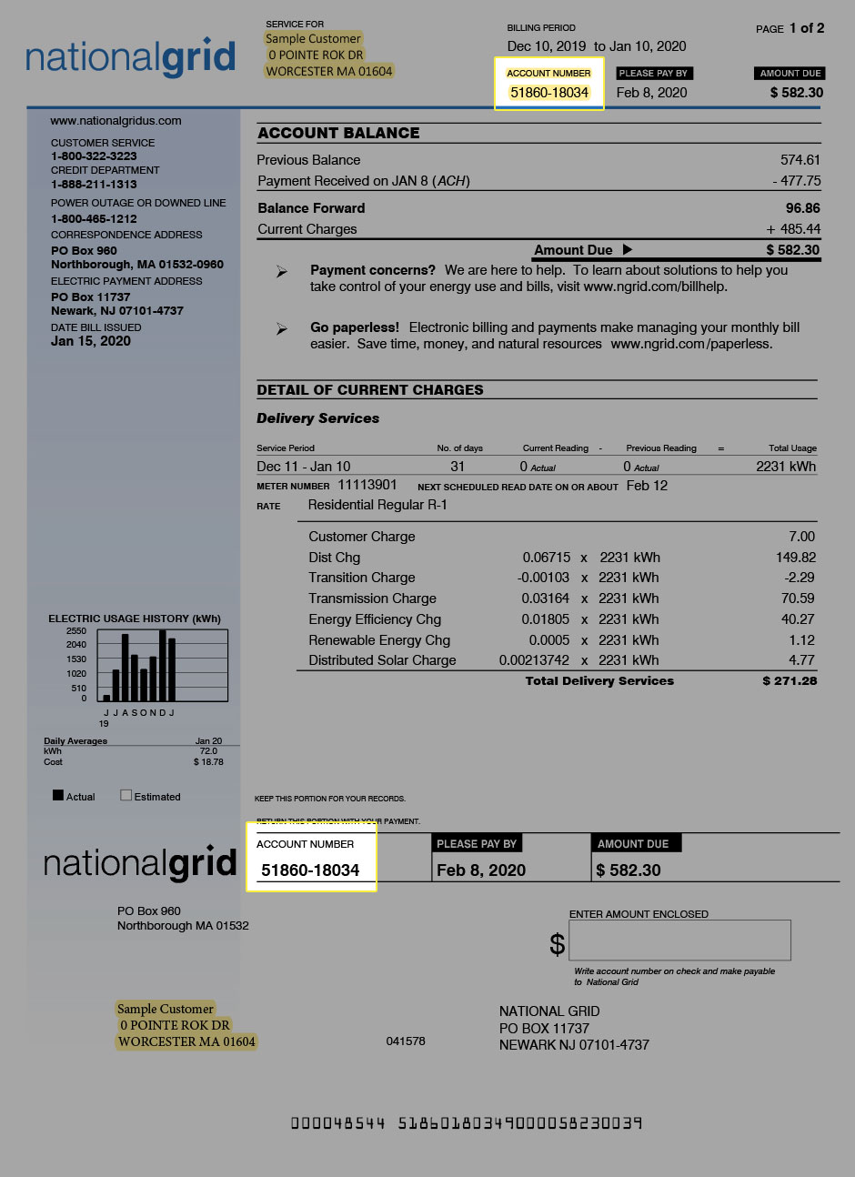 National Grid Bill